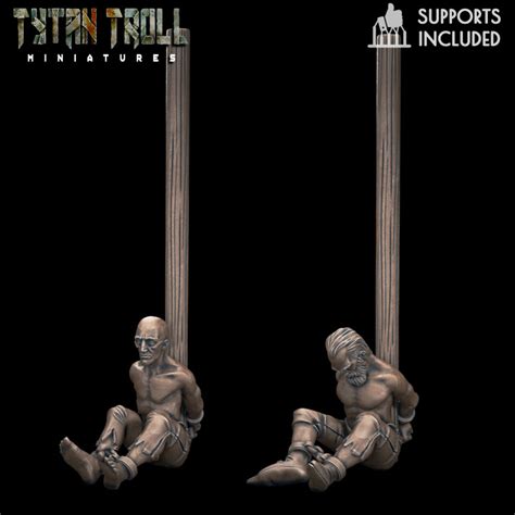 3D Printable Prisoner Sat Pack Pre Supported By TytanTroll Miniatures