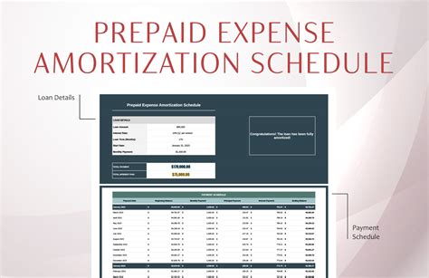 Prepaid Expense Amortization Schedule Template Template Net