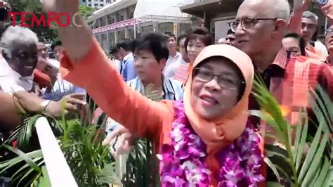 Terpilih Sebagai Presiden Singapura Ini Pidato Pertama Halimah Yacob