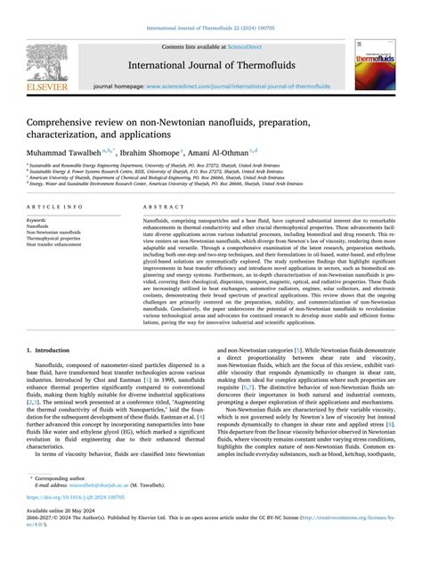 PDF Comprehensive Review On Non Newtonian Nanofluids Preparation