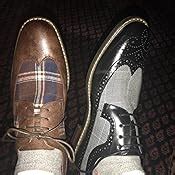 Amazon Titan01 Men S Spectator Tweed Plaid Two Tone Wingtips