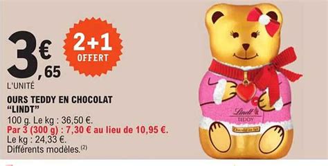 Promo Ours Teddy En Chocolat Lindt Chez E Leclerc Icatalogue Fr