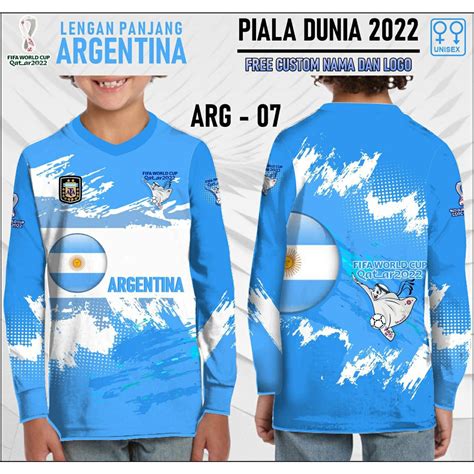 Jual Jersey Piala Dunia 2022 Qatar Anak Kaos Argentine Baju Fans Timnas