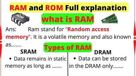 What Is RAM ROM Full Explanation Volatile And Non Volatile Memory