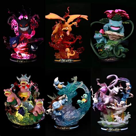 Anime Pokemon Figure Gk Eevee Mewtwo Gengar Venusaur Evolution Group