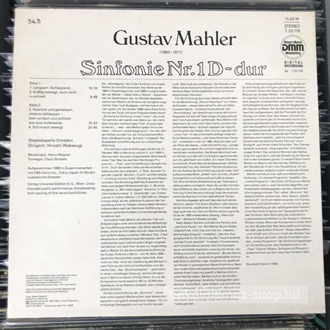 Gustav Mahler Sinfonie Nr D Dur Ddr Bakelit Lemez Shop