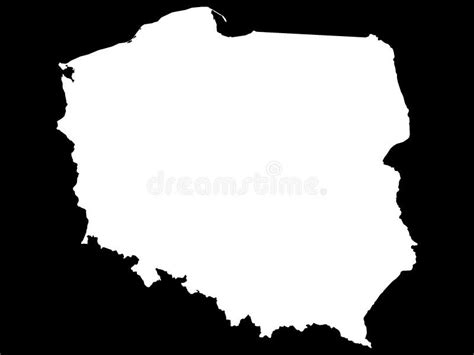 Mapa De Polonia Regiones De Esquema Detalladas En Blanco Y Negro Del