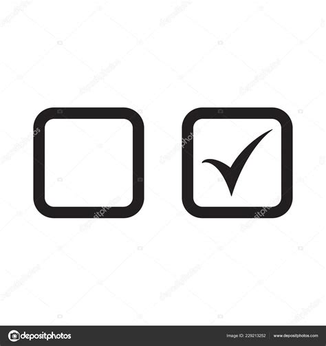 Checkbox Set Blank Checked Checkbox Vector Icon Stock Vector