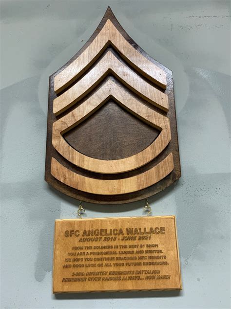 Sfc Sergeant First Class Rank Cutout Hanging Wall Plaque Army Etsy