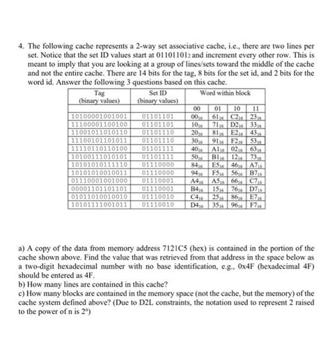 Solved The Following Cache Represents A Way Set Chegg