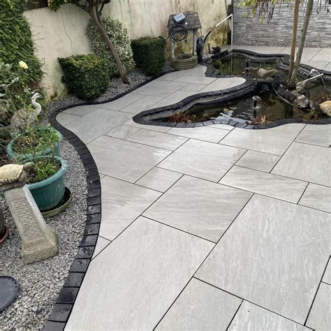 Kandla Grey Outdoor Porcelain Paving Tiles Mix Paving 20mm