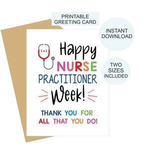 Nurse Practitioner Week Card Printable Nurse Practitioner