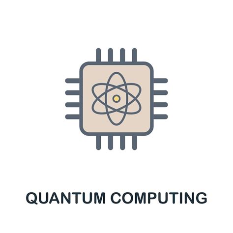 Premium Vector Quantum Computing Flat Icon Colored Sign From