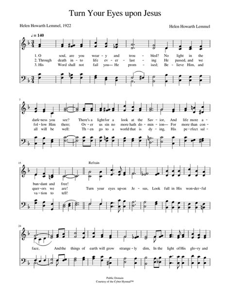 Turn your eyes upon jesus - Helen H. Lemmel Sheet music for Piano ...