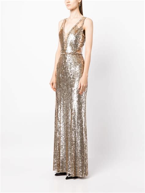 Jenny Packham Carole Sequin Gown Gold FARFETCH UK