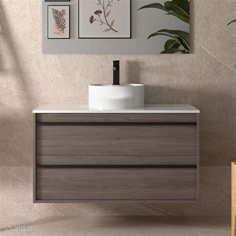 Conjunto mueble de baño ATTILA 1000 ROBLE ETERNITY Lavabo de posar