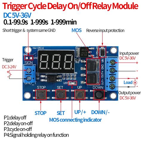 Buy Time Relay DC 5V 36V Trigger Cycle Delay Timer Switch Turn On Off