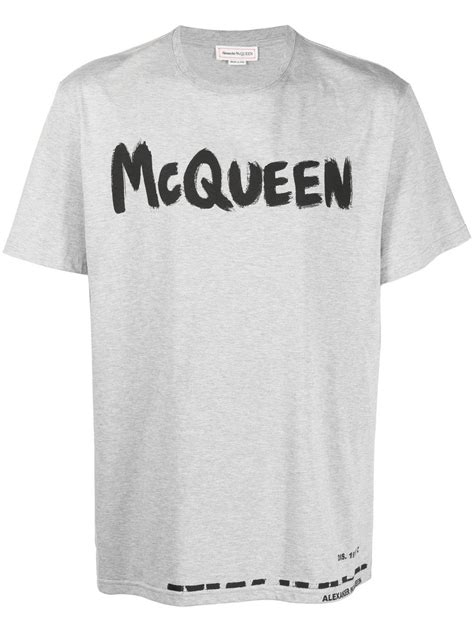 Alexander Mcqueen Logo Print Cotton T Shirt Farfetch