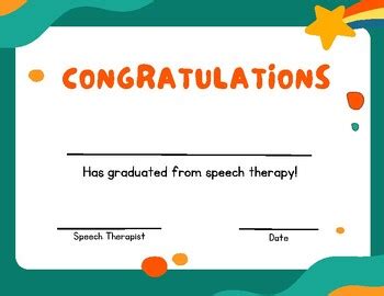 Speech Therapy Graduation Certificates By Thesweetot Tpt