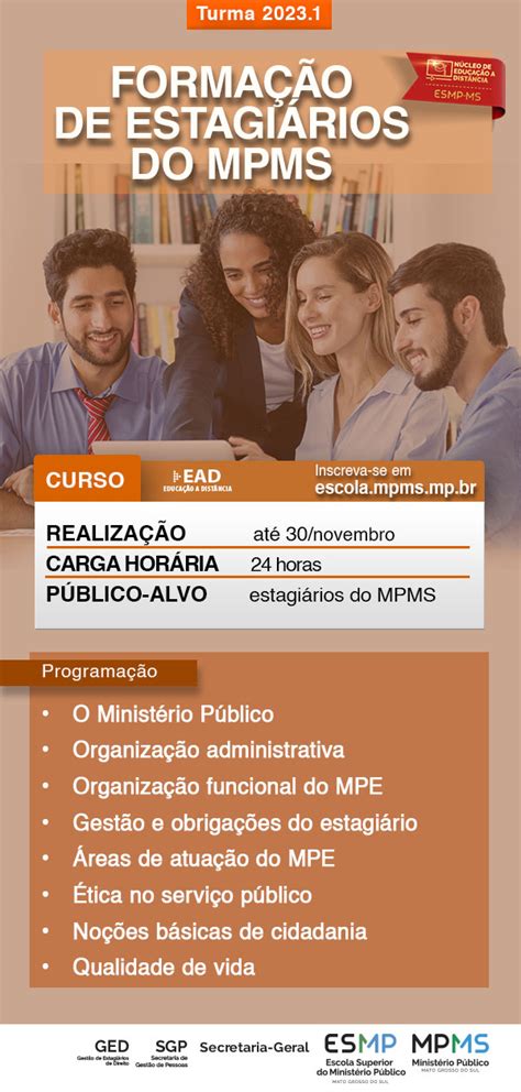 Forma O De Estagi Rios Do Mpms Portal Escola Superior Do Minist Rio