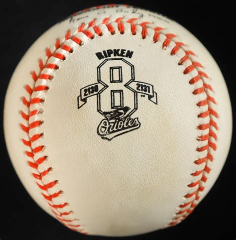 Cal Ripken Jr Signed Oal Baseball With Oal Ripken Retirement