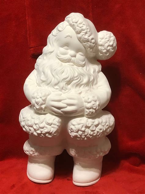 Santa Claus Ceramic Bisque Ready To Paint Etsy