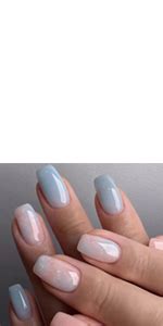 24pcs Short Oval False Nails Glitter Silver Tip Stick On Nails Nude Pink Press On Nail Removable