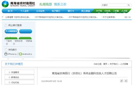 2022年青海省农商银行农信社系统金融科技类人才招聘公告【52人】