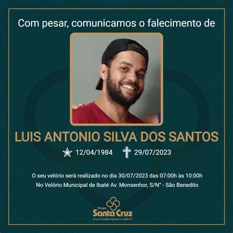 Grupo Santa Cruz Comunica O Falecimento Aos Anos De Lu S Antonio