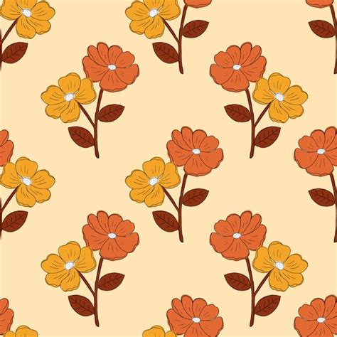 Premium Photo Groovy Flower Seamless Pattern