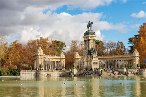 Monument To Alfonso Xii In Buen Retiro Park Madrid Spain Stock Image