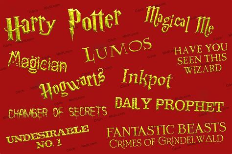 Bộ 27 font Harry Potter Phông chữ Thế giới phù thủy