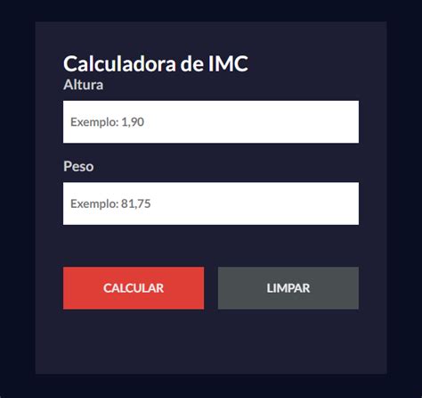 Github Robertobmjunior Calculadora Imc Este Um Projeto De Uma