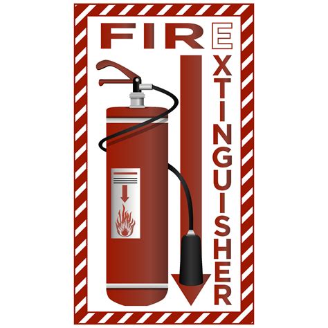 Sign Board Of Fire Extinguisher In Realistic Style Colorful Vector