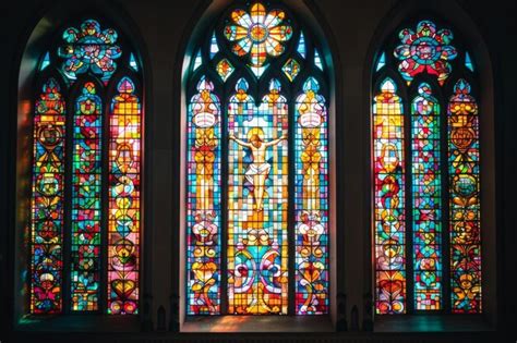 Stunning Church Stained Glass Windows Premium Ai Generated Image