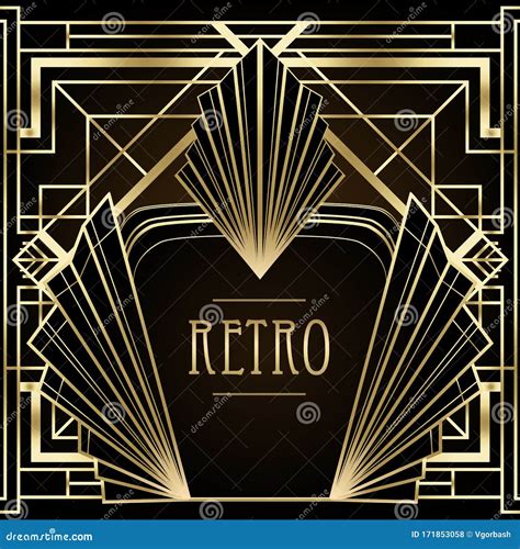 Art Deco Vintage Patterns And Design Elements Retro Party Geometric