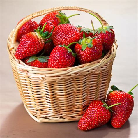 Premium Ai Image Wicker Basket With Fruits