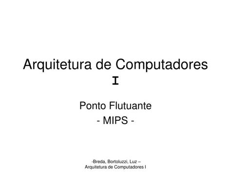 PPT Arquitetura De Computadores I PowerPoint Presentation Free