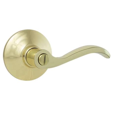 Defiant Naples Polished Brass Hallcloset Door Lever 32lye703b The Home Depot