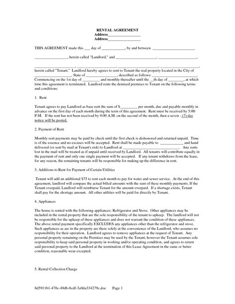 Printable Rental Lease Agreement Form For Free Shop Fresh