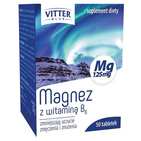 Vitter Blue Magnez z witaminą B6 50 tabletek cena Apteka