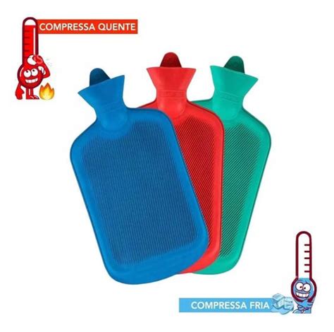 Bolsa Água Quente Fria 1 Litro Compressa Gelo Térmica Borracha CLINK