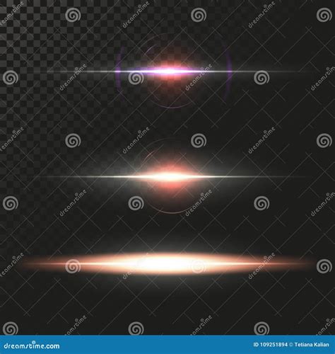 Abstract Lens Flares Set Glowing Stars Explosion Lights On