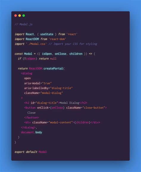 Crafting Modal In ReactJS A Quick Guide Using HTML React Portals