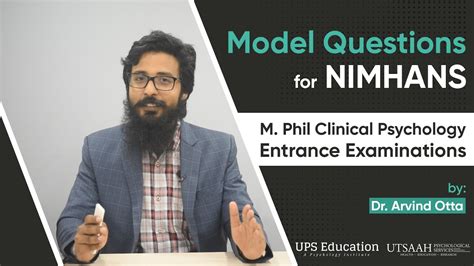 Nimhans M Phil Clinical Psychology Entrance Model Questions Dr