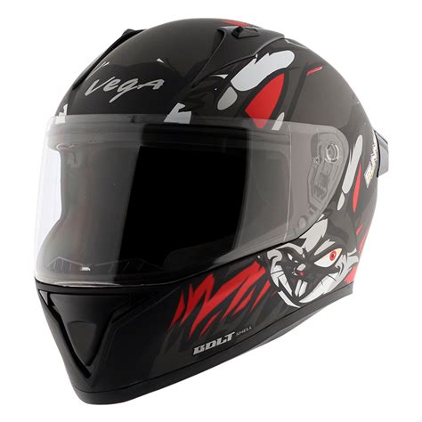 Vega Bolt Bunny Helmet Matt Black Red Arihant Helmets