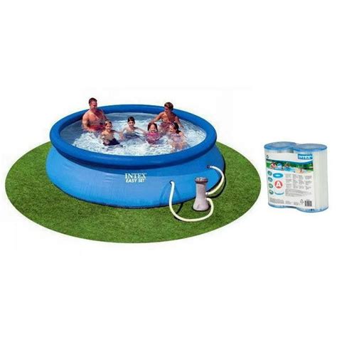 Free Shipping Intex 12ft X 30in Quick Outdoor Pool With 530 Gph Pump And Filter Cartridge 2 Pack