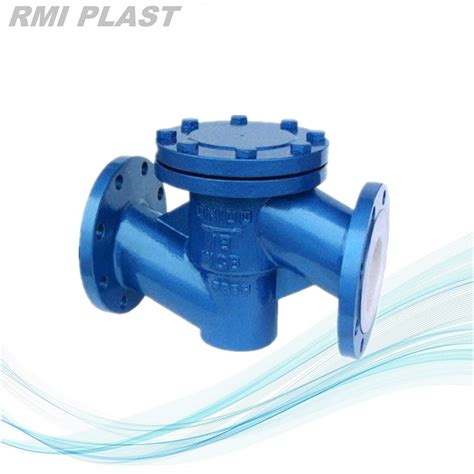 Plastic Lined Check Valve Of Wcb Body PTFE Liner China PFA Lined