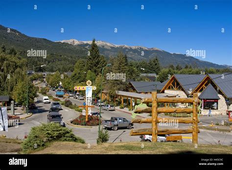 Argentina Patagonia Villa La Angostura City Centre Stock Photo Alamy