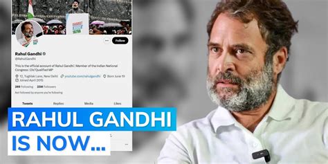 Rahul Gandhi Changes Twitter Bio After Disqualification Heres What It